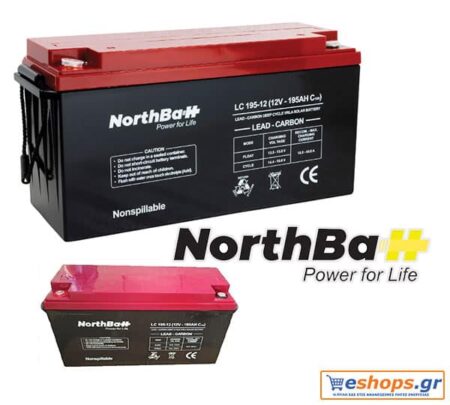 195AH Μπαταρία NORTHBATT Lead Carbon Solar Series VRLA LC 195-12V (C100:195Ah /12V) Deep Cycle